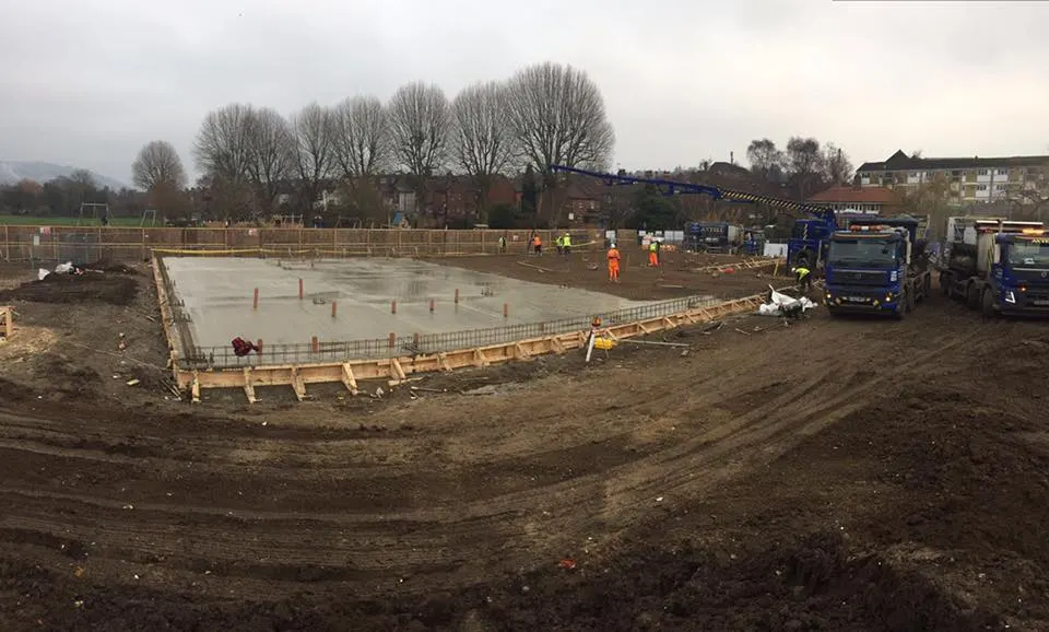 Concrete Base, Dorking FC — Dorking, Surrey, photo 4